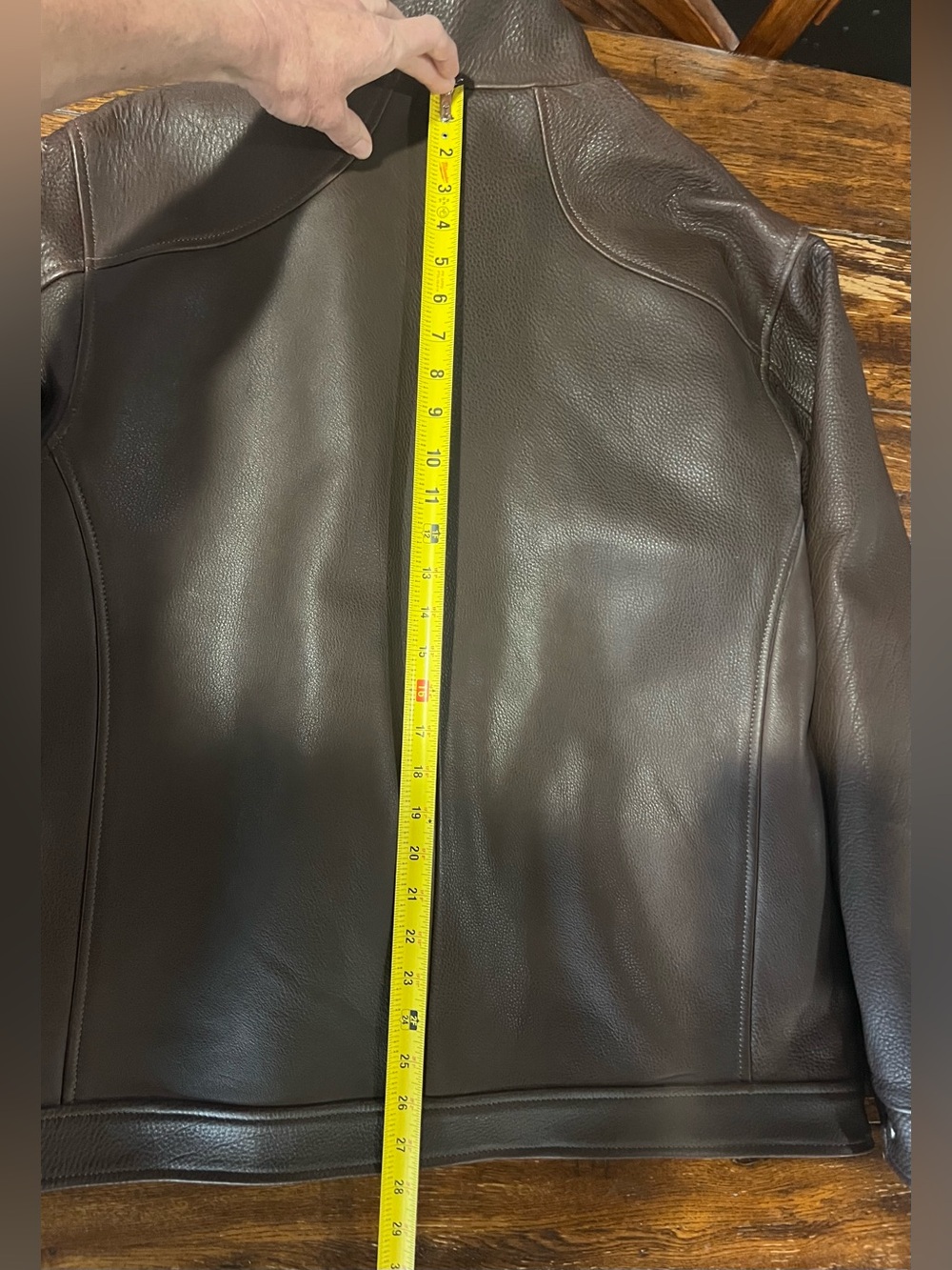 Orvis Dark Brown Bison Leather Jacket - Picture 12 of 14